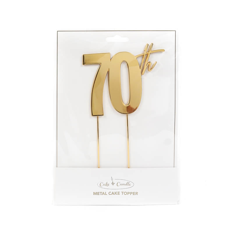 70th Gold Metal Cake Topper