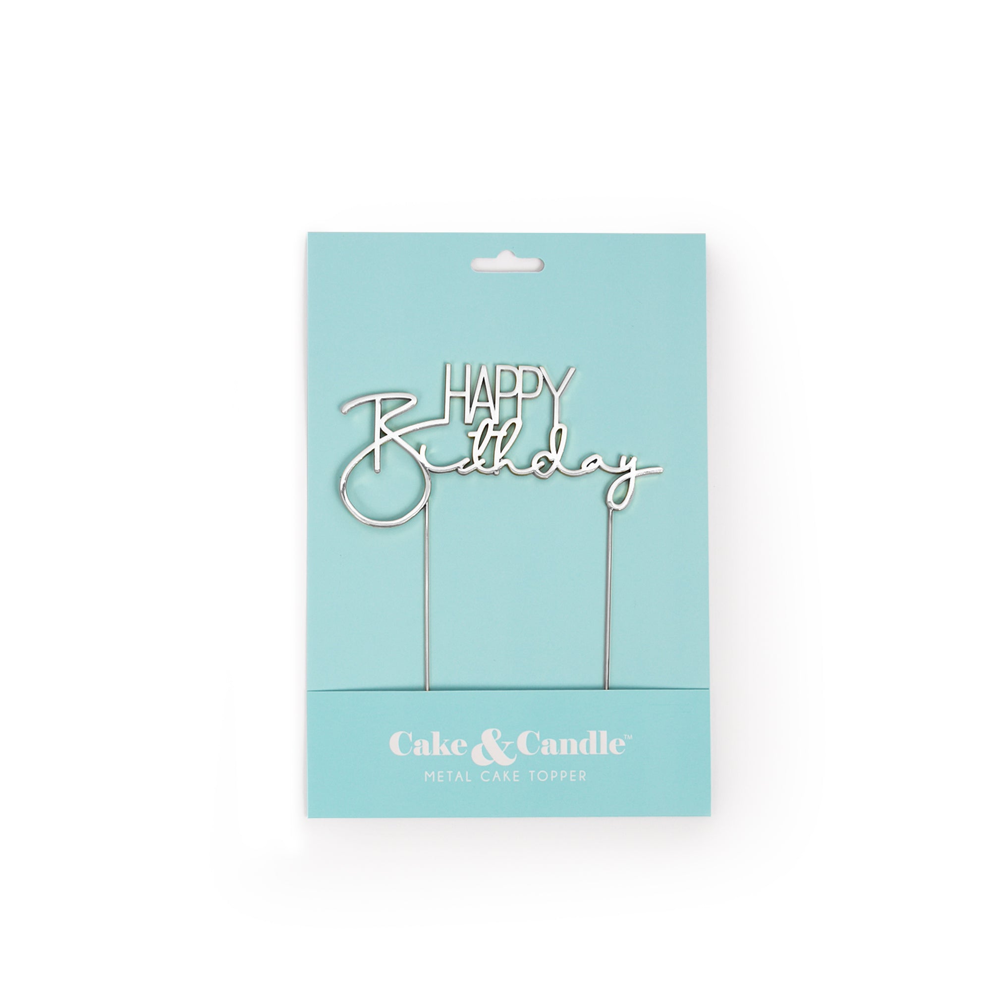 Happy Birthday Silver Metal Cake Topper (2)