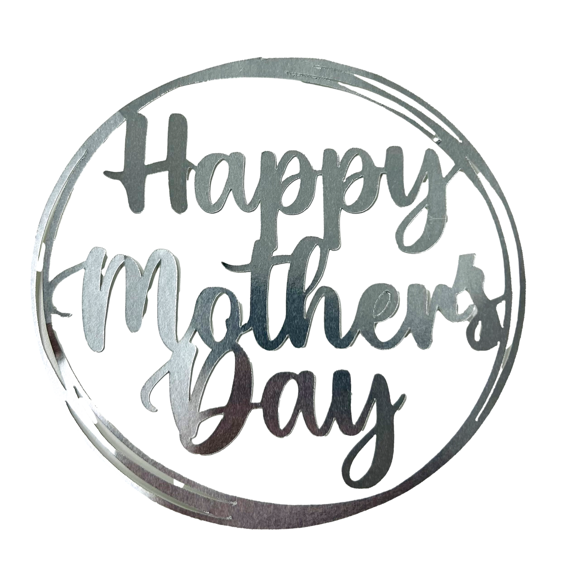 Happy Mothers Day Silver 12cm Topper Cardstock