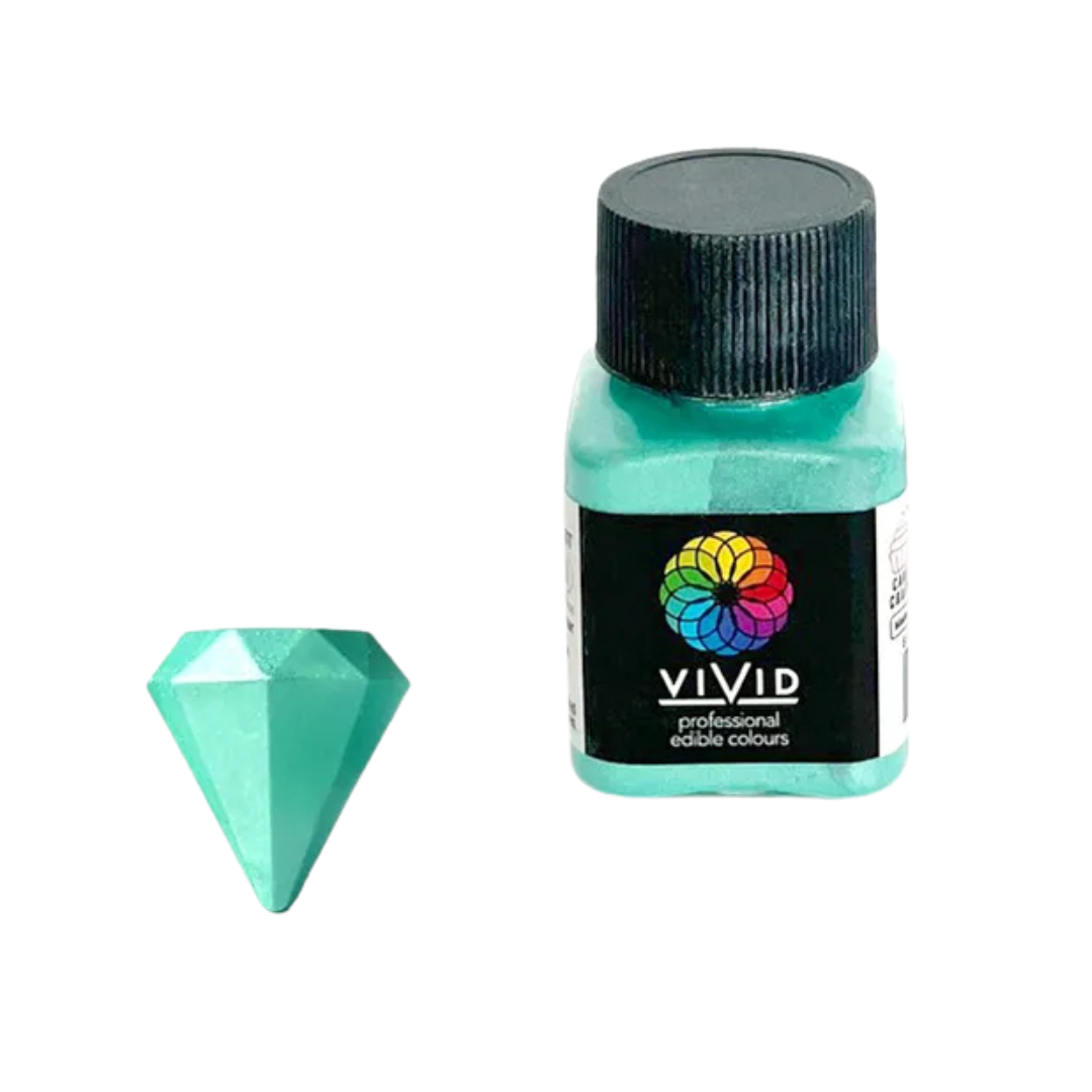 VIVID AQUA SHIMMER EDIBLE METALLIC DUST 10G