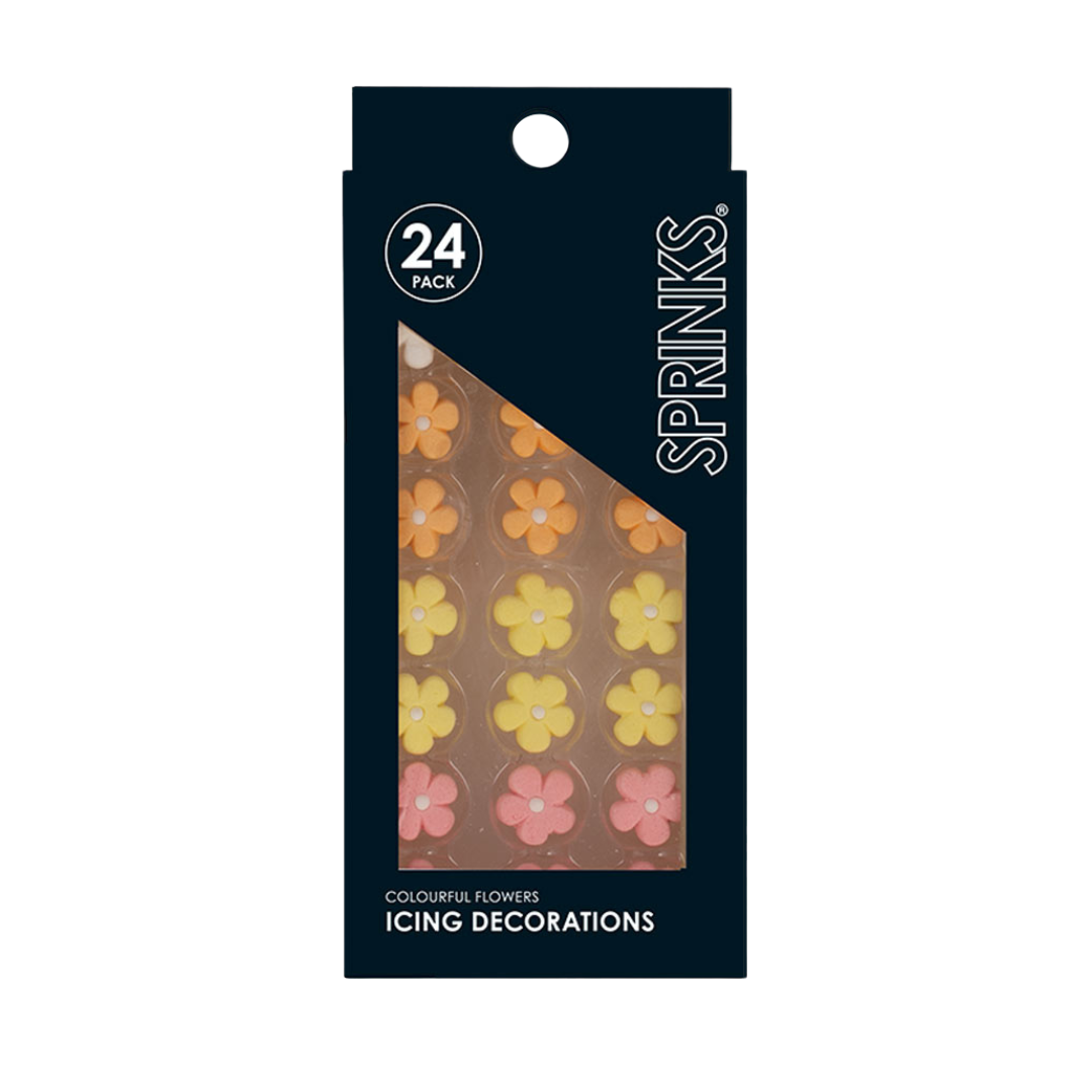 SPRINKS Icing Decorations COLOURFUL FLOWERS (24 pieces)