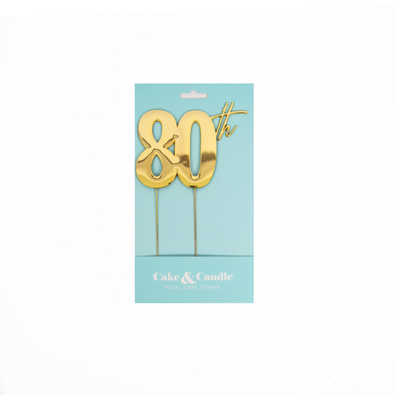 80th Gold Metal Cake Topper