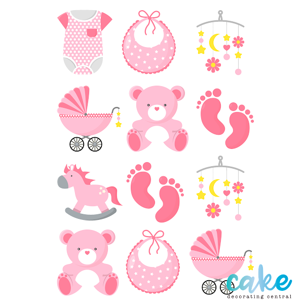 Baby girl cake toppers for deals baby shower
