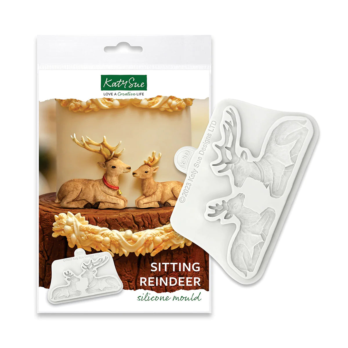 Katy Sue Sitting Reindeer Silicone Mould