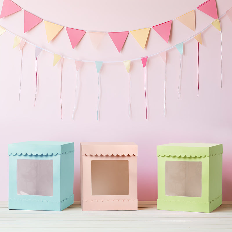 10in X 12in TALL SCALLOPED CAKE BOX - PASTEL GREEN