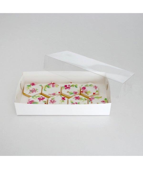 Biscuit Box with Clear Lid - 22.5cmx11.5cmx4cm - Cake Decorating Central
