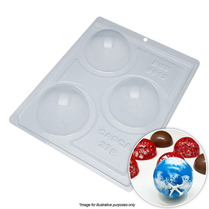 BWB SPHERE 70MM 3 CAVITIES CHOC MOULD (3PCE)