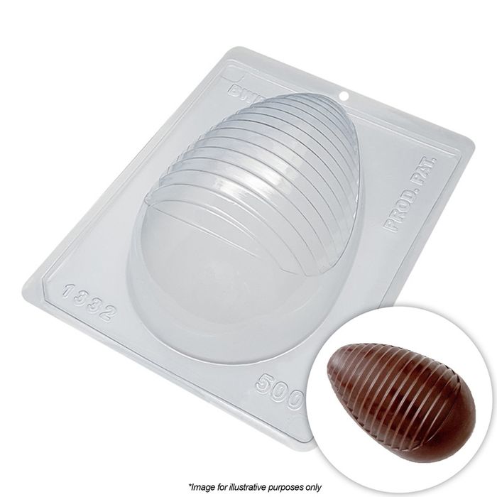 BWB STRIPED EASTER EGG 500G CHOCOLATE MOULD (3 PCE)
