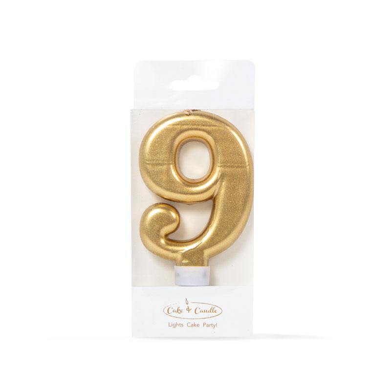 CANDLE GOLD - NUMBER 9 - Cake Decorating Central