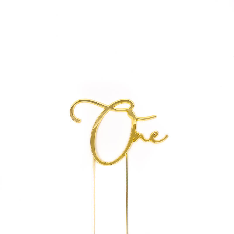 ONE Gold Metal Cake Topper