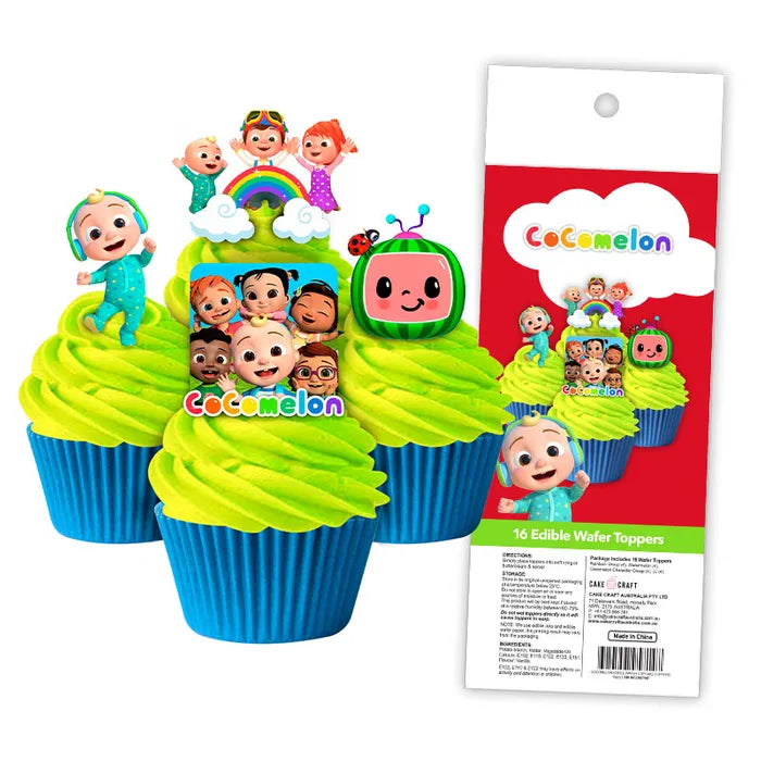 COCOMELON Edible Wafer Cupcake Toppers 16 PIECE