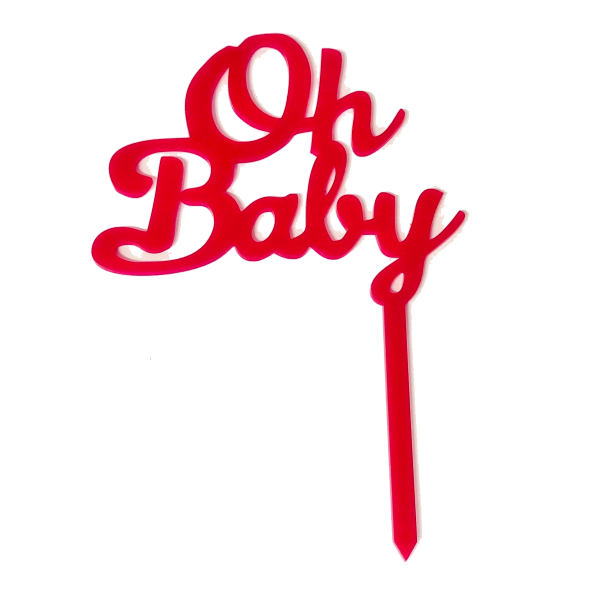 OH BABY Pink Acrylic Cake Topper - Cake Decorating Central