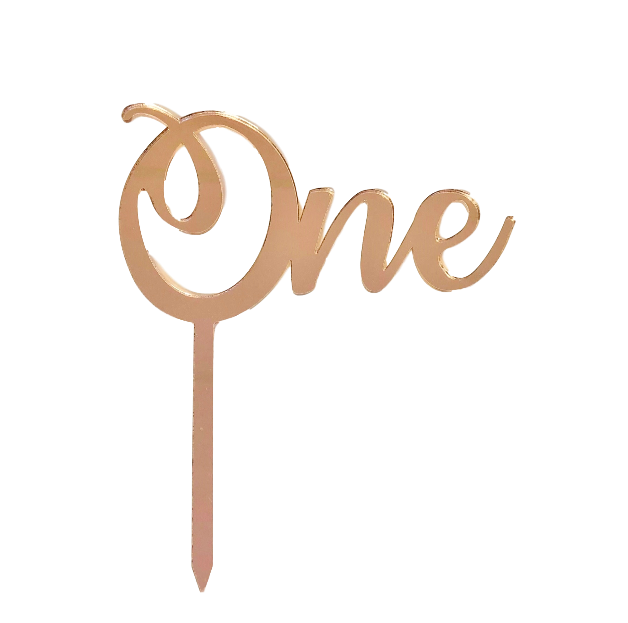 ONE Rose Gold Mirror Cake Topper - Cake Decorating Central
