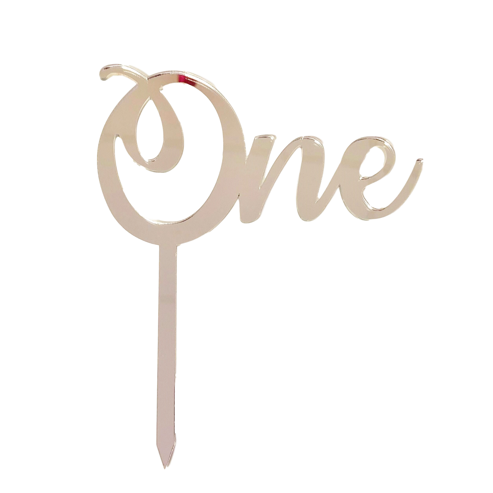 ONE Silver Mirror Cake Topper - Cake Decorating Central