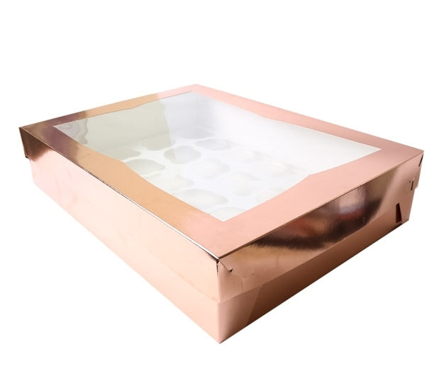 Cupcake Box ROSE GOLD holds 24 - Cake Decorating Central