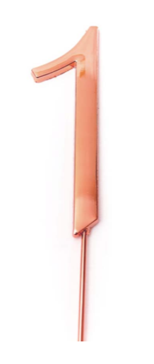 Number 1 ROSE GOLD Metal Cake Topper - Cake Decorating Central