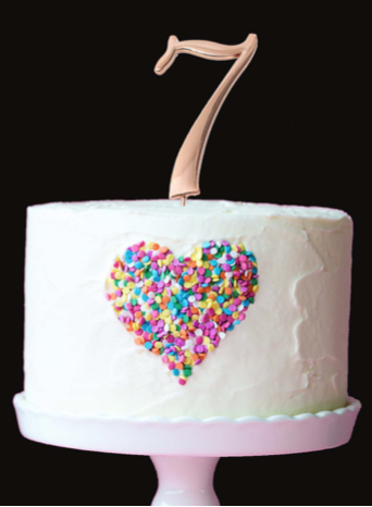 Number 7 ROSE GOLD Metal Cake Topper - Cake Decorating Central