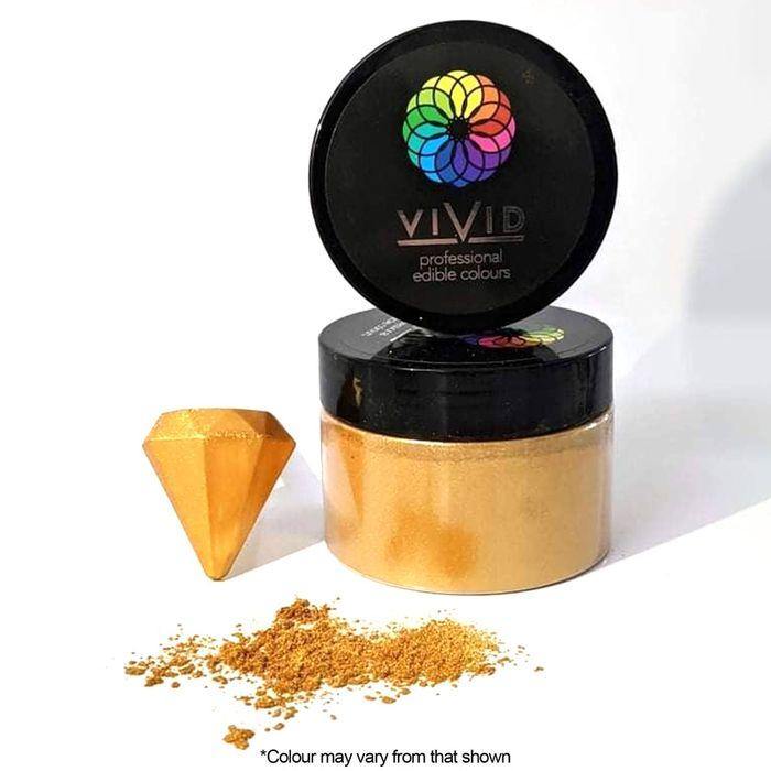 VIVID WARM GOLD EDIBLE METALLIC DUST 50G - Cake Decorating Central