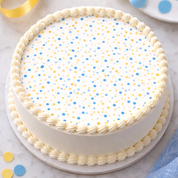 Blue Yellow Dots Edible Image Template