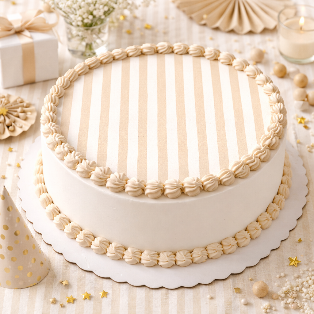 Beige Stripes Edible Image Template