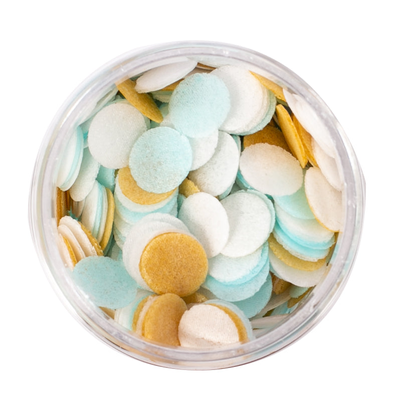 Wafer Decorations Blue, White & Gold 9g