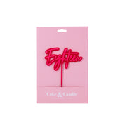 Eighteen Hot Pink + Pink Layered Cake Topper
