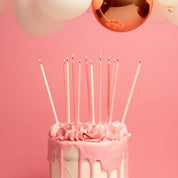 Pink Glitter Candles 12 Pack