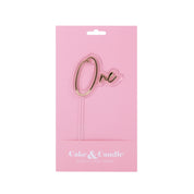 One Gold + Opaque Layered Cake Topper