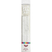 Silver Glitter Super Tall Candles 12pk