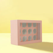 Scalloped Pastel Pink 12 Cupcake Box - 5inch Tall