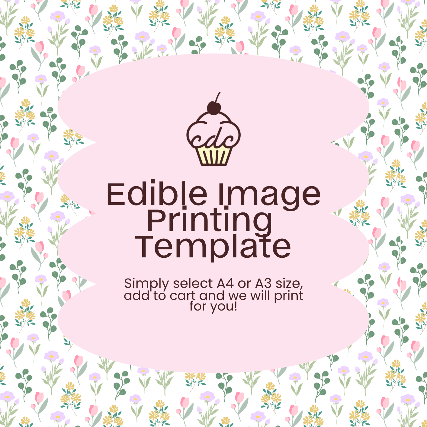 Spring Flowers Edible Image Template
