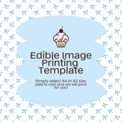 Blue Bows Edible Image Template