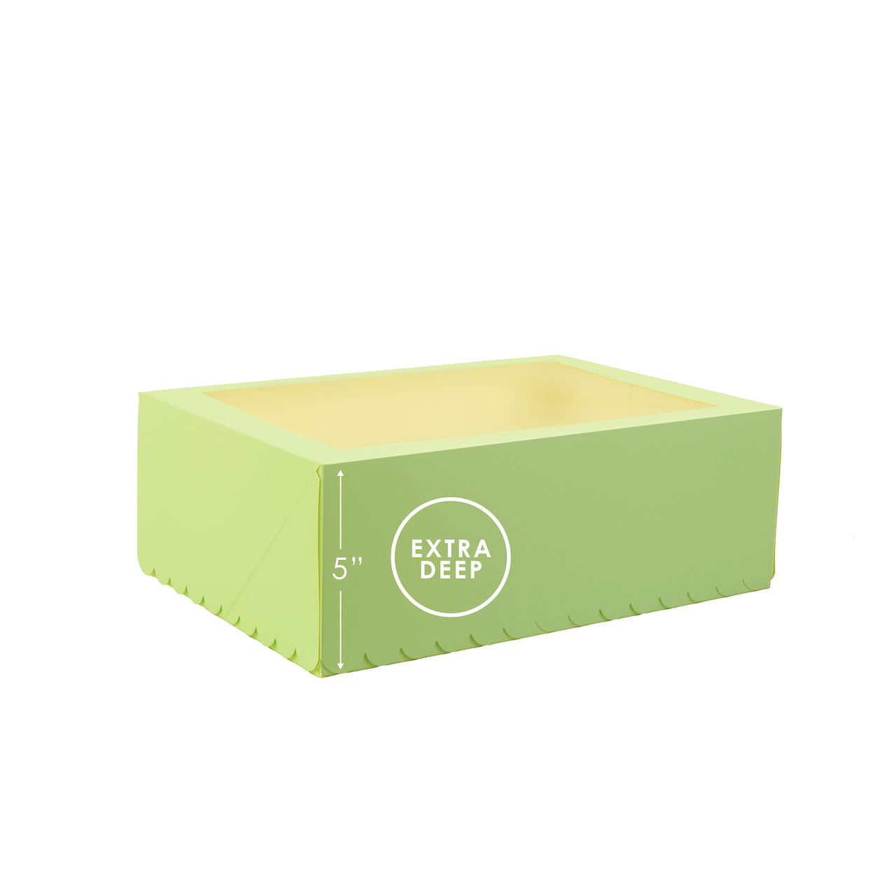 SCALLOPED 12 CUPCAKE BOX - 5 INCH TALL - PASTEL GREEN