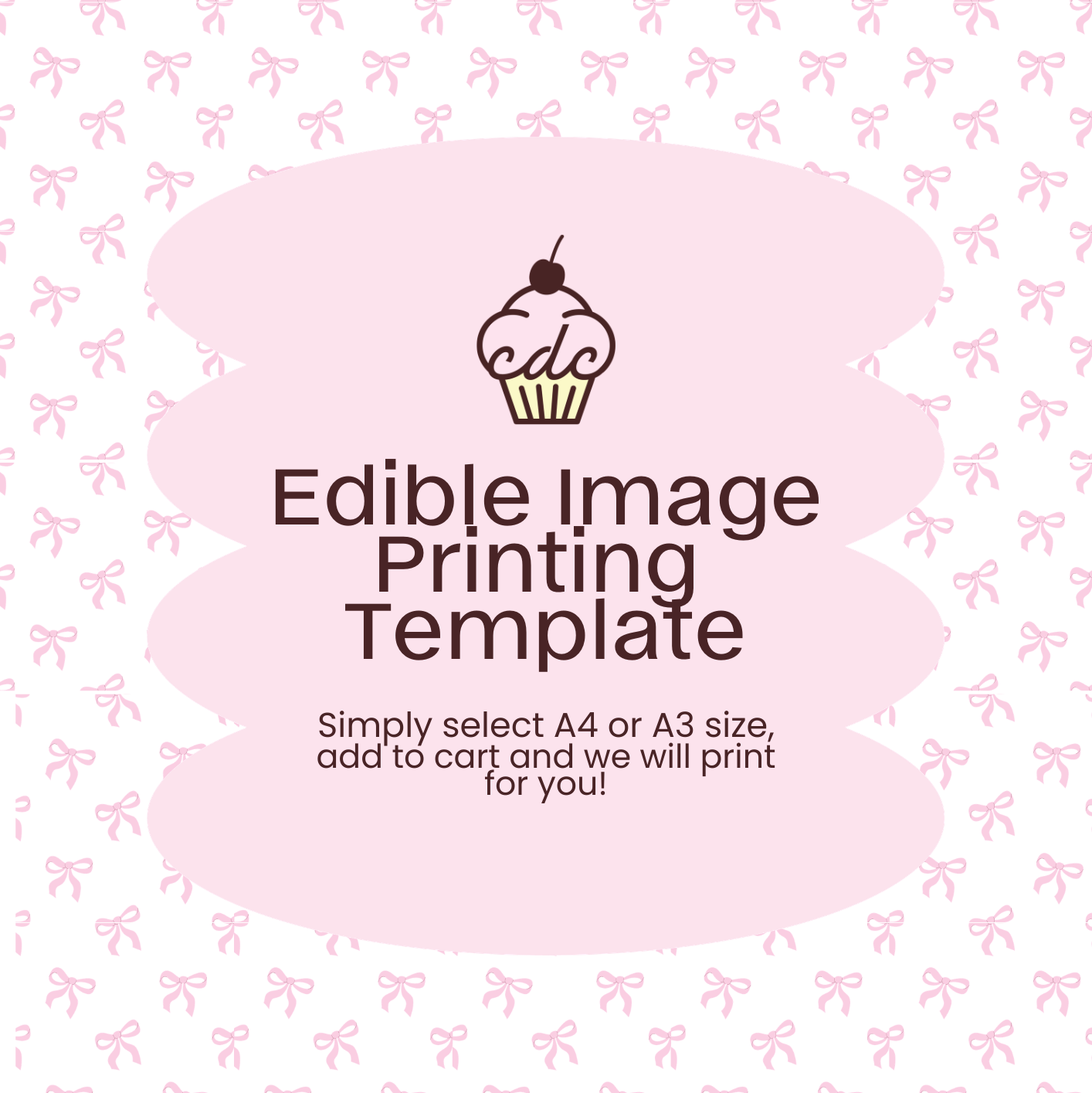 Pink Bows Edible Image Template