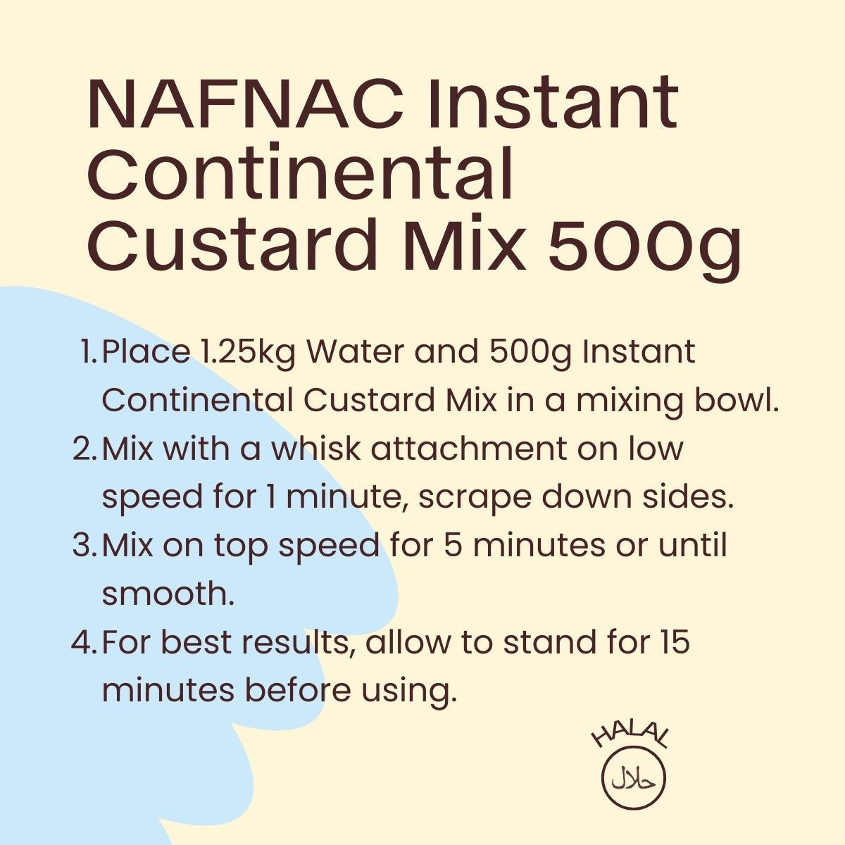 Instant Continental Custard Mix 500g (NAFNAC)