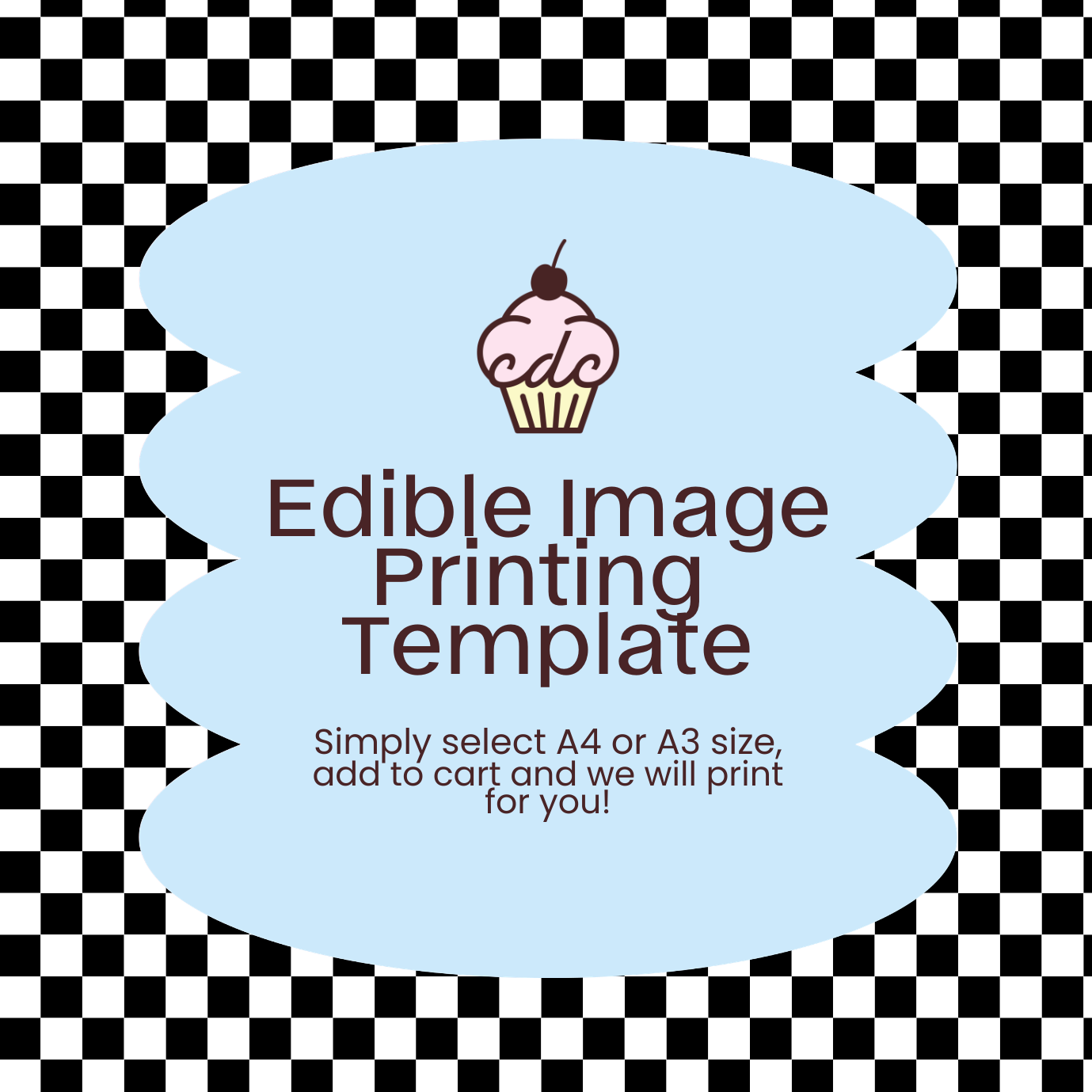 Checkerboard Pattern Edible Image Template