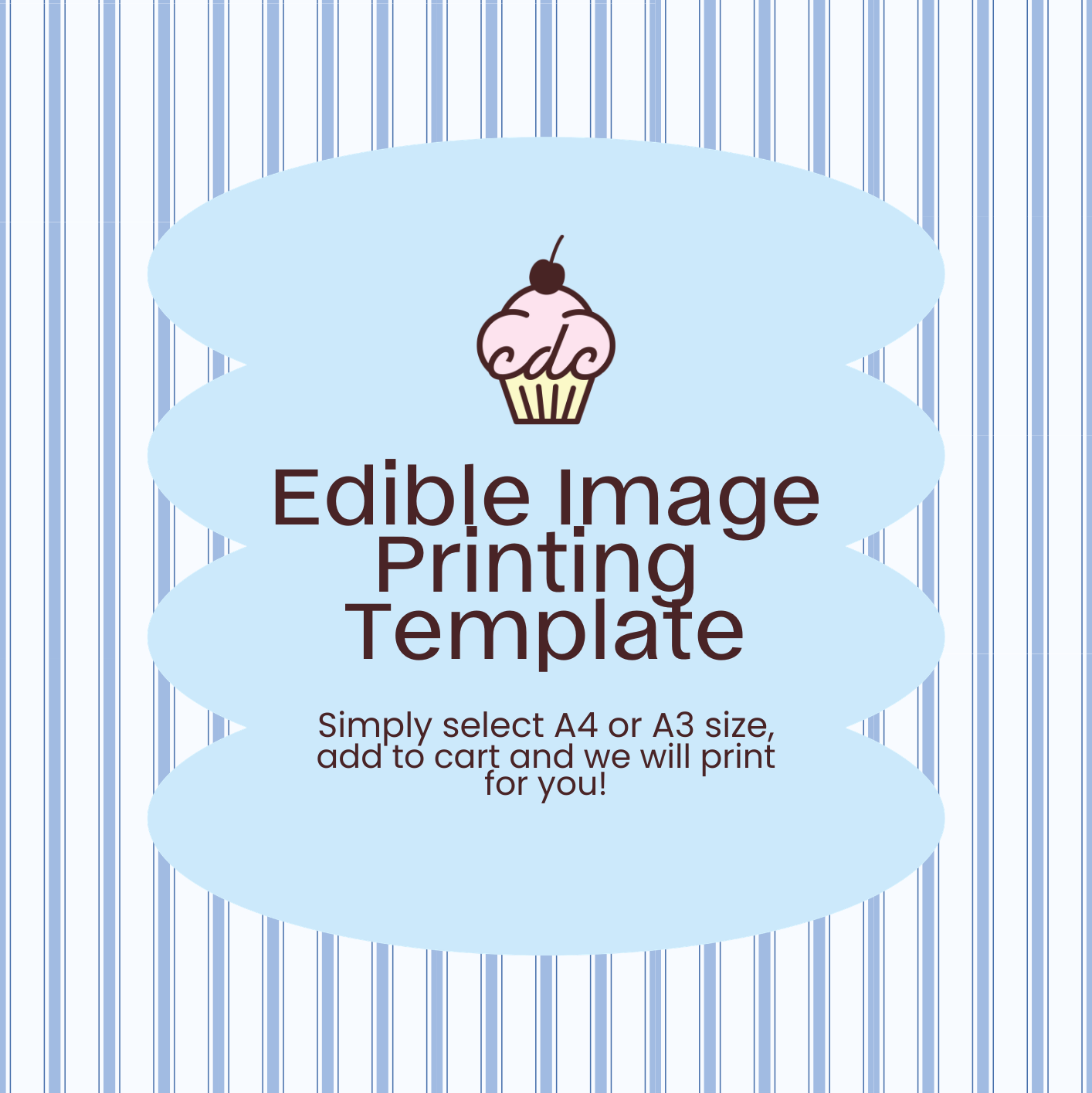 Blue Pinstripe Edible Image Template