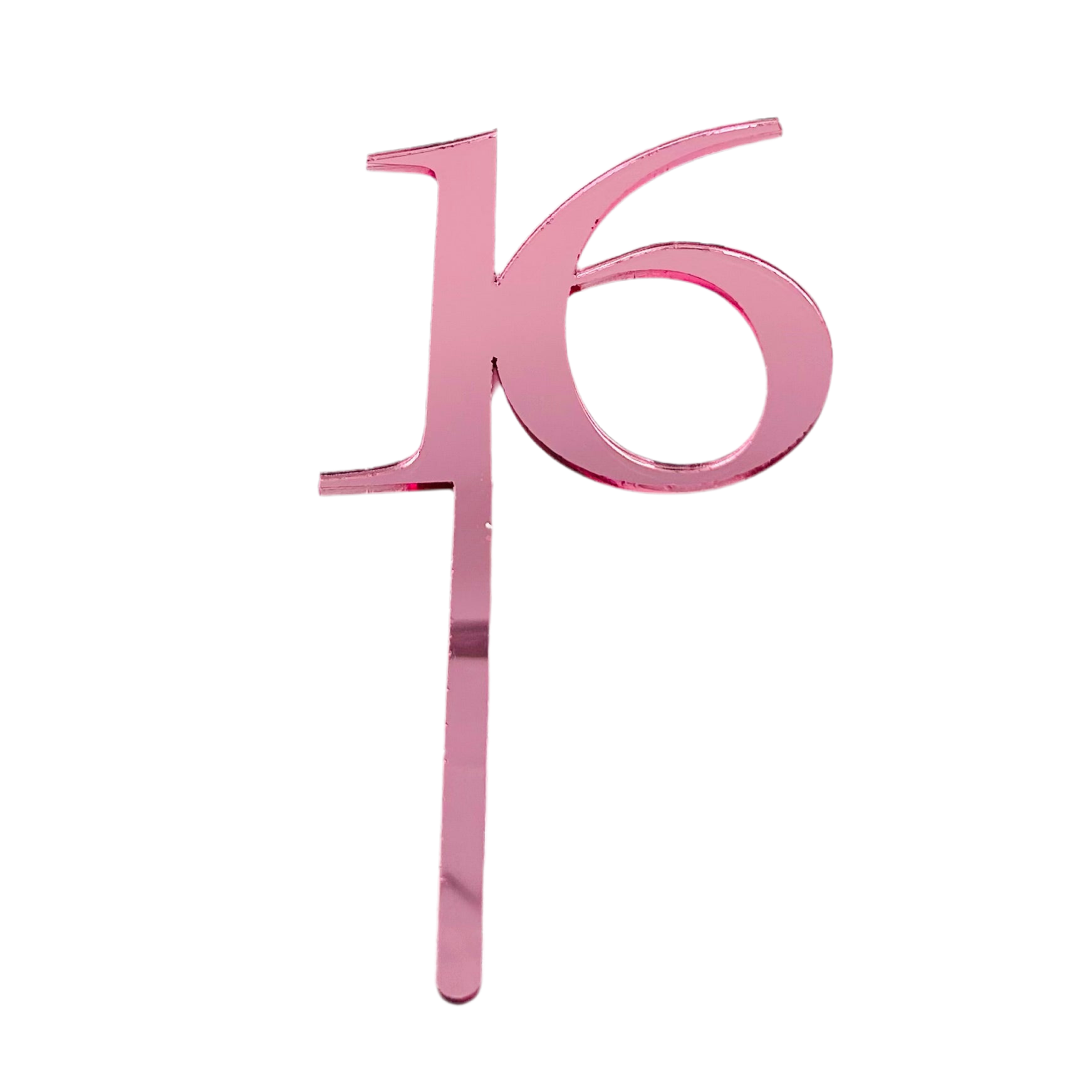 16 Pink Mirror Acrylic Cake Topper
