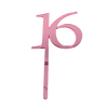 16 PINK TALL MIRROR ACRYLIC CAKE TOPPER