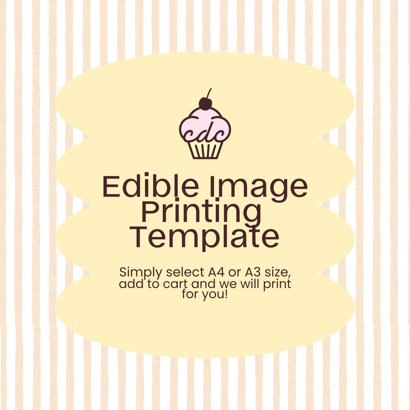 Beige Stripes Edible Image Template