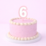 6 Pink+White Layered Acrylic Cake Topper