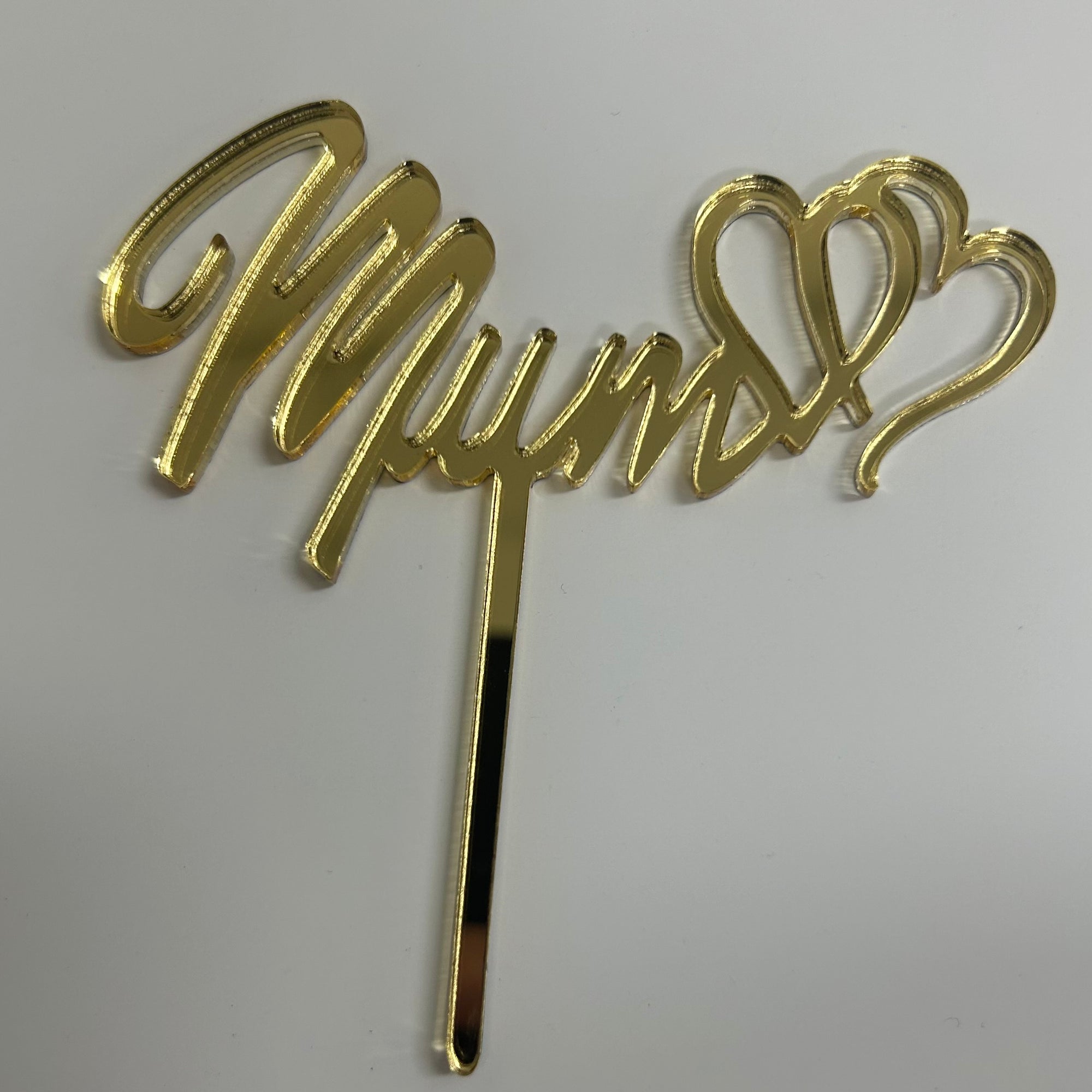 MUM GOLD ACRYLIC TOPPER 8CMN WIDE + SPIKE