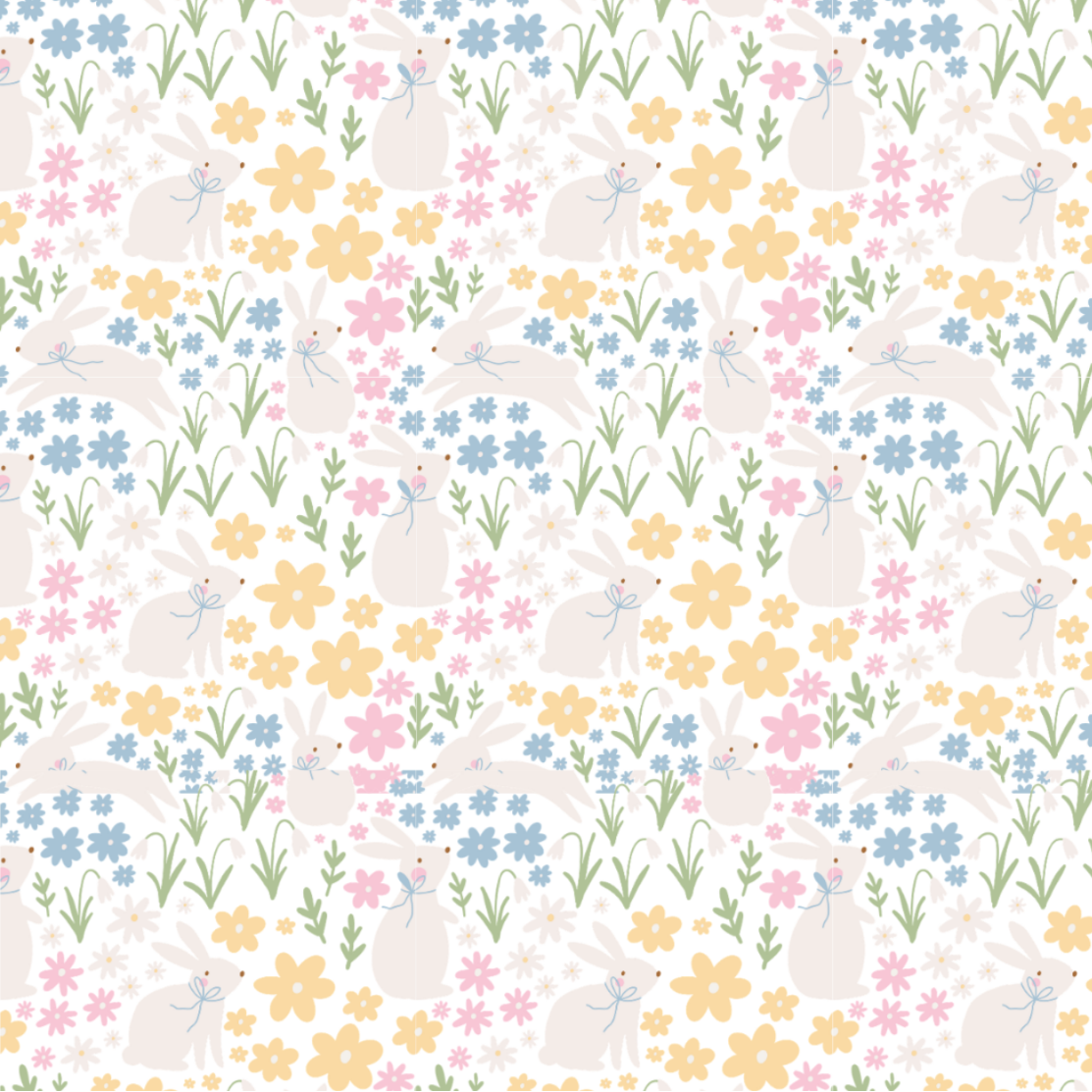 Floral Bunny Edible Image Template