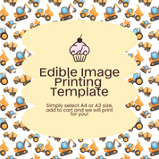 Construction Vechicles Edible Image Template