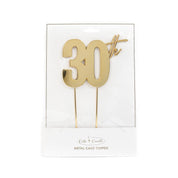 30th Gold Metal Cake Topper