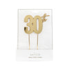 30th Gold Metal Cake Topper