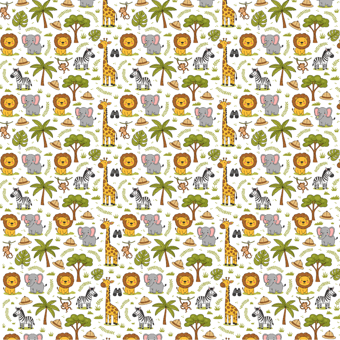 Jungle Animals Edible Image Template