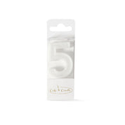 No 5 Mini Glitter White Candle