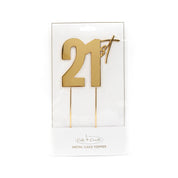21st Gold Metal Cake Topper