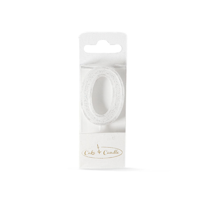 No 0 Mini Glitter White Candle